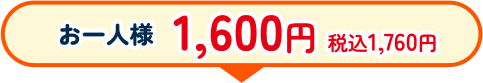 お一人様1,600円（税込1760円）