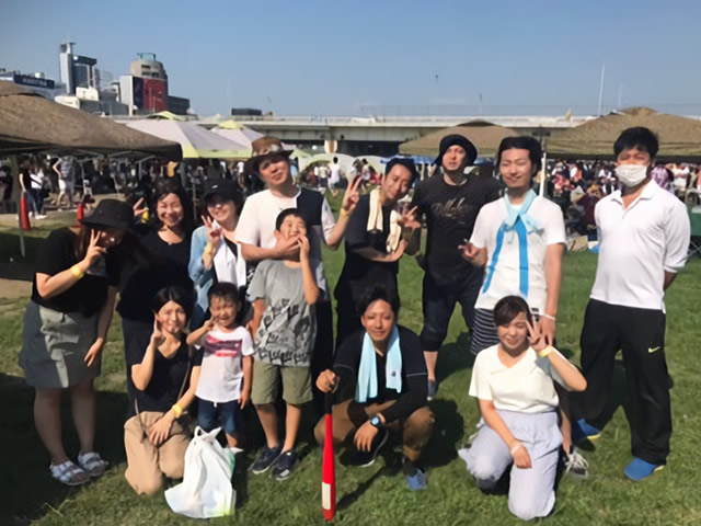 S様 9名 淀川河川敷 西中島地区にてご利用いただきました