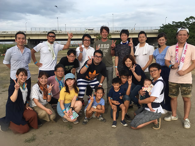 K様 17名淀川河川敷西中島地区にてご利用いただきました