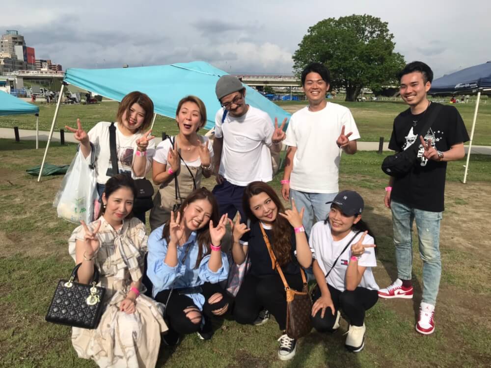 Y様9名淀川河川敷西中島地区にてご利用いただきました